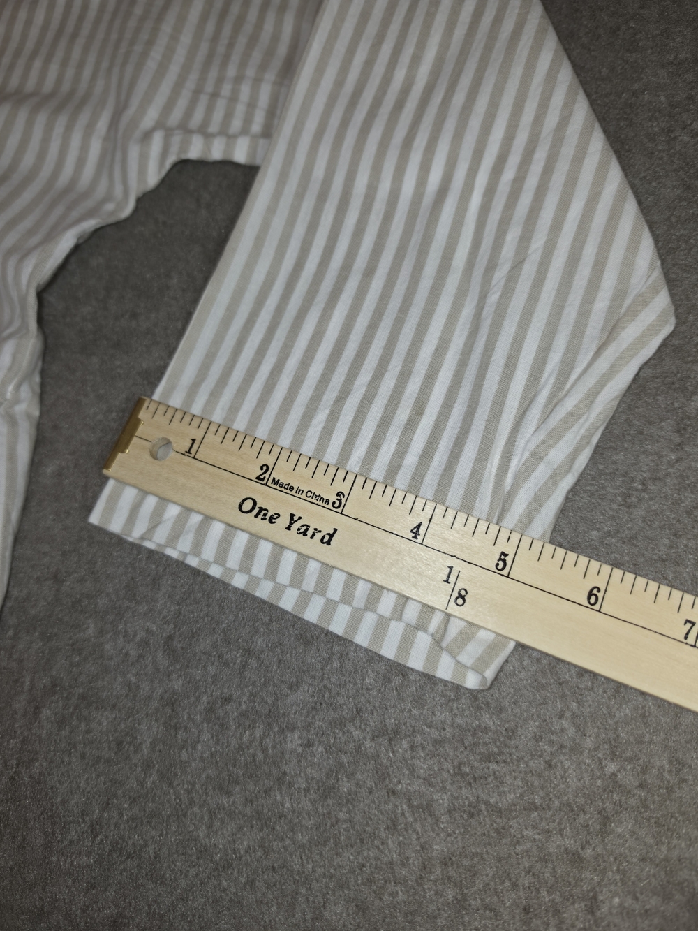 Chouyatou Striped Button-Down Long Shirt Dress Beige & White Coverup 100% Cotton - Picture 8 of 12